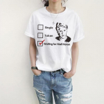 H684 Street Style Funny Print Naiste vabaaja topid, mis ootavad Niall Horani naiste T-s&auml;rki 2XL valge