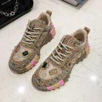 Naiste tossud Water Diamond Fashion Luksuslik Rhinestone naiste kingad Uued v&auml;liplatvormiga naiste spordijalatsid vulkaniseeritud 39 gray