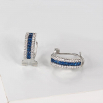 Plaatina imitatsiooniga safiirk&otilde;rvar&otilde;ngad, tsirkooniumoksiidiga kaetud, kohandatud peened ehek&otilde;rvar&otilde;ngad sinine