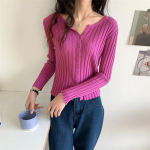 S&uuml;gis Uus &Uuml;herealine V-kaelusega Kootud Kampsun Naiste Slim Fit Pikkade Varrukatega Vabaaja Kardigan Naiste Kampsunid Elegantne &Uuml;hev&auml;rviline Vintage Daami Kudumid 24881 One Size valge