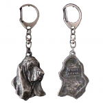 Basset Hound II - Silver-plated key ring with dog, handbag decoration, backpack pendant by Art-Dog brand