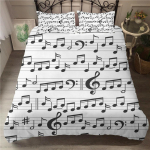 3D Prinditud Muusika Voodipesu Komplekt Noot Alla Tekikott Padjap&uuml;&uuml;r 2/3 tk Hip-hop Pehme Kiiresti Kuivav Voodikate Teismelised Poisid Muusikniku Kate Kingitus Baby 100x135cm