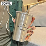 Uus roostevabast terasest kohvikruus &otilde;lgkaanega kaasaskantav kohvitass joogi&otilde;lu piim vesitass restorani baaripidu 500 ml 500 ml