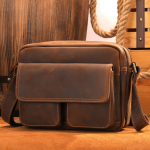 Crazy Horse Nahast &Otilde;lakott Crossbody Meeste Ehtne Nahast Kott Retro Suure Mahutavusega Pealmine Kiht Veisenaha &Otilde;lakott kohv