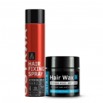 Ustraa Hair Styling Kit - Wet Look | Hair Fixing Spray &ndash; 250ml Strong Hold Hair Spray | Adds Shine & Hair Wax Wet Look 100g | Non-greasy wax