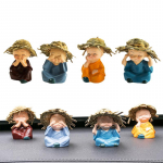 4 tk Kogutavad k&auml;sit&ouml;&ouml;esemed Autokaunistused Miniatuurne Buddha Munga Skulptuur Naljakad k&auml;sit&ouml;&ouml; Nukud Kleepuv kodu- ja kontorite jaoks CHINA