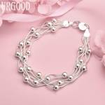925 Sterling Silver Silver Bead K&auml;ev&otilde;ru Mood Pulma Ehted 20CM
