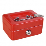 Minikassa turvaluku ja kahe v&otilde;tmega Kompaktne p&otilde;rutuskindel kaasaskantav mitme sahtliga tagatisraha V&auml;ike sularaha seif Metallkarp Ehted v&auml;&auml;ris punane