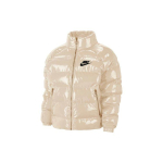 Nike Sportswear Icon Clash S&uuml;nteetilise t&auml;idisega k&otilde;rge kaelusega puuvillane jakk Talvine naiste jakk Kreemikasvalge CU6713-140 M white