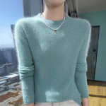 Naiste ka&scaron;miirist kampsun Qinghe ka&scaron;miir 30% ka&scaron;miir 30% naarits 30% vill 10% nailon Naiste s&uuml;gistalvine paks ka&scaron;miirist pullover pehme ja soe M pruun