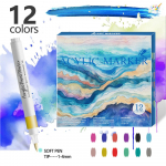 12 v&auml;rvi Pehme peaga akr&uuml;&uuml;list markerpliiats Color Art Graffiti pliiats Veekindel veep&otilde;hine akvarellpliiats 12pcs