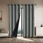 1 tk Romantic Hollow Star pimendavad kardinad, t&auml;ielikult valgust blokeerivad tekstuuriga aknakardinad magamistuppa, elutuppa 100X250CM 1PC&Grommet Top