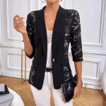 S&uuml;gis/Talv Uus Elegantne &Uuml;hev&auml;rviline Mood Pitsiga Patchwork Bleiser Naiste Top M must