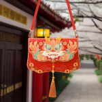 Embroidery Hanfu Bag Chinese Dragon Year Decor Cosmetic Bag, Money Pouch Dress up Crossbody Purse