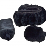 3tk Superpaks pl&uuml;&uuml;s auto kohev rooli kate K&auml;iguvahetus k&auml;sipiduri katte kaitse soe krae pehme lambanahk talv must