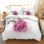 Roosa Roosi Voodipesukomplekt Moodne Romantiline Kodutekstiil &Uuml;heinimese Kaheinimese Suurus Paari Naine T&uuml;drukute Magamistoa Sisekujundus Lilled Tekikott US Twin 172x218cm