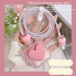 Laadija kaitsekaabli korraldaja iPhone 14 13 Pro Max 18W 20W 3D Cartoon Love Heart andmekaabli haldamise juhtme kerimise komplekt must