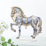 2D Hobusekujuline Akr&uuml;&uuml;lm&auml;rk Figuriin Kodu Dekoratsiooni Aktsent Laua Figuur Alusega Skulptuur Kuju jaoks