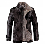 Meeste suur nahast mantel &ndash; s&uuml;gis/talvine karusnahast jope, suurused 7XL-8XL M must