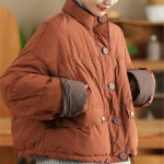 Johnature Naine, talvev&auml;rvi blokeeriv n&ouml;&ouml;riga mantel, moodne pikkade varrukatega vanaaegne lahtine, allapoole keeratav mantel M beež