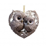 &Ouml;&ouml;kulli kaunistus armastuse s&uuml;dame kujuga paar &ouml;&ouml;kulli rippuv kaunistus 2D akr&uuml;&uuml;list j&otilde;ulupuu kaunistus s&otilde;brap&auml;eva kodukaunistuseks A