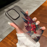 Mobiiltelefoni&uuml;mbrised iPhone 11 13 15 Pro Max 12 14 Pro Max &uuml;mbrisele iPhone 16 15 Plus 13 Pro 12 j&auml;&auml;tunud tekstuuriga maalitud koomiksililled iPhone 11 valge