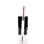 Pierres et Min&eacute;raux. Stylo min&eacute;raux Grenat Rhodolite brut Madagascar. Couleur blanc.