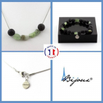 Pierres et Min&eacute;raux. Parure bijoux Bracelet Collier Perles Apatite verte de Madagascar + Taille personnalisable.