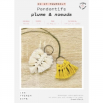 Kit Macram&eacute; Pendentifs - French Kits - Plume & n&oelig;uds - Blanc - A partir de 10 ans - Mixte