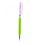 Pierres et Min&eacute;raux. Stylo min&eacute;raux Am&eacute;thyste du Br&eacute;sil. Couleur Vert pomme.