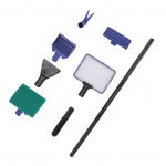 Akvaariumi puhastusvahend, multifunktsionaalne 5-&uuml;hes akvaariumi puhastuskomplekt tugivarda ja k&auml;epidemega