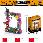 Loominguline Halloweeni kummitusmaja kummitusrong lauakaunistus ehitusklotsid klotsid m&auml;nguasjad lastele poistele ja t&uuml;drukutele 6+ with box