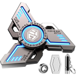 Fidget Spinnerid Lahedad, Stressi &Auml;revuse ADHD Leevendus Fidget M&auml;nguasi, Fidget Helendav Spinner, Metallist S&otilde;rme K&auml;e Spinner M&auml;nguasi Helendava Valgusega 7*7*1.49cm sinine