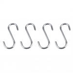 4pcs Heavy Duty s shape Stainless Steel Hook Bathroom Kitchen Clothes Hat Hooks