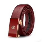 Kuningas Pauli meeste ehtsast nahast sodiaagiv&ouml;&ouml; automaatse pandlaga, punane - Ideaalne pulmadeks 105 cm