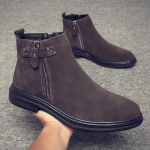 Meeste Briti stiilis seemisnahast Chelsea saapad - S&uuml;gis/Talv Ehtsast nahast sametvoodriga Martini saapad Size 43