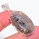 Tube Agate Handmade 925 Sterling Silver Jewelry Pendant 1.77 v8p60