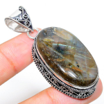 Labradorite Handmade 925 Sterling Silver Jewelry Pendant 2.21 q5o50