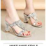 Suvised Naiste Elegantsed Moekad K&otilde;rge Kontsaga Sussid Avatud Ninaga K&otilde;rge Kontsaga Sandaalid Personaliseeritud Rhinestone Stiletto Sandaalid 33 h&otilde;be