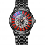 Dulunwe Ruleti automaatne mehaaniline k&auml;ekell meestele, p&ouml;&ouml;rleva sihverplaadiga disainiga &otilde;&otilde;neskellad roostevabast terasest veekindel luksuslik k&auml;ekell