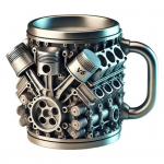 K&auml;sitsi valmistatud kohvitass V8 mootorite kruus autohuvilistele Suure mahutavusega teetass Kuumade jookide kruus kodu ja kontori jaoks B