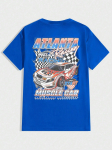 Atlanta Racing Muscle Car Street Graphic meeste T-s&auml;rgid puuvillased &uuml;lisuured l&uuml;hikeste varrukatega lahtised T-s&auml;rgid hingavad vabaaja topid S beež