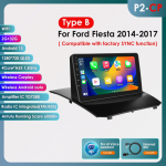 Ossuret 2din Android Autoraadio Ford Fiesta 2009 - 2017 jaoks Autoraadio Multimeedia Video M&auml;ngija GPS Navigatsioon Peaseade Carplay 4G WIFI Intelligentne DVR P2CP C 4Core 2G 32G AI