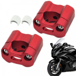 Mootorratta juhtraua p&uuml;stikud alumiiniumsulamist 2 tk juhtraua klambri adapter mootorratta 22 mm juhtraua p&uuml;stikud juhtraua kinnitusklamber punane