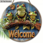 Puidust Klassikaline Konn Tere tulemast Silt - Seinale Riputatav Dekoratsioon Uksele, Seinale, Koju, Tuppa, Talumajja, T&auml;navale, Poodi, Garaaži, Baari, Aeda ja Kohvikusse