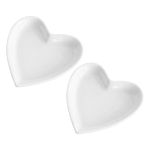 2 tk Valge Serveerimisalus Keraamilised Suupistetaldrikud Toidukausid S&uuml;damekujulised Keraamika Lauan&otilde;ud Suupiste Magustoit S&ouml;&ouml;gilaud 9.2x9cm white