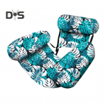 T&auml;ispuhutav basseinimadrats taimemustriga lamamistool t&auml;iskasvanutele, ujuv veev&otilde;rkkiik, t&auml;ispuhutavad basseininuudlid ujumispeoks, suvine vesi, rand, j&auml;rve l&otilde;bu roheline