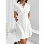 Suvine uus Polo kraega naiste kleit vabaaja slim &uuml;hev&auml;rviline magus preppy stiil Bodycon l&uuml;hike seelik moekas elegantne A-l&otilde;ikeline kleit S