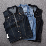Suures suuruses 8XL 7XL 6XL 5XLCotton teksad varrukateta jope vest Meeste teksap&uuml;kste vest XXXXXL tumesinine v&auml;rv
