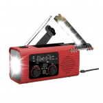 H&auml;daolukorra raadio SOS-alarm Kompaktne disain Kaasaskantav Ilmateate raadio P&auml;ikeselaadimine K&auml;siv&auml;nda AM/FM raadio LED-taskulambiga punane